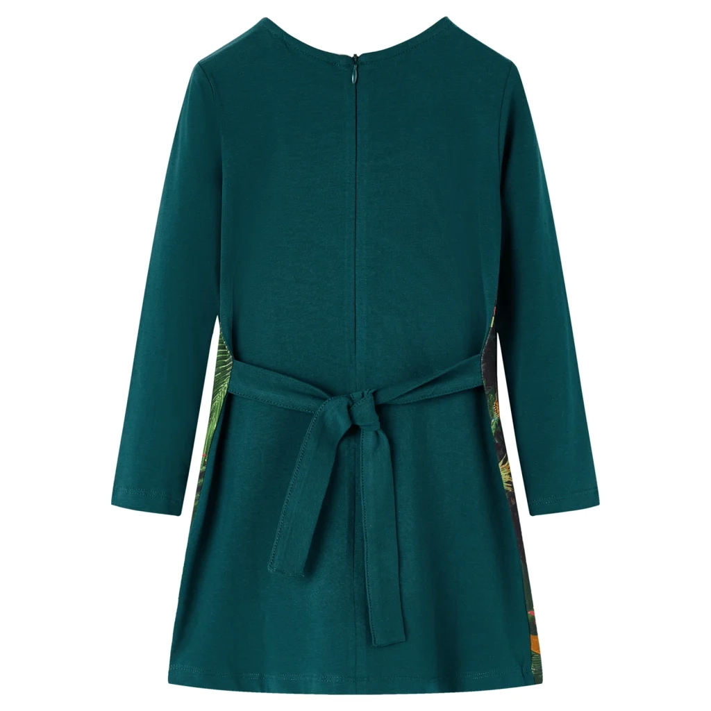 Abito da Bambina a Maniche Lunghe Verde Scuro 116 CFW3768247