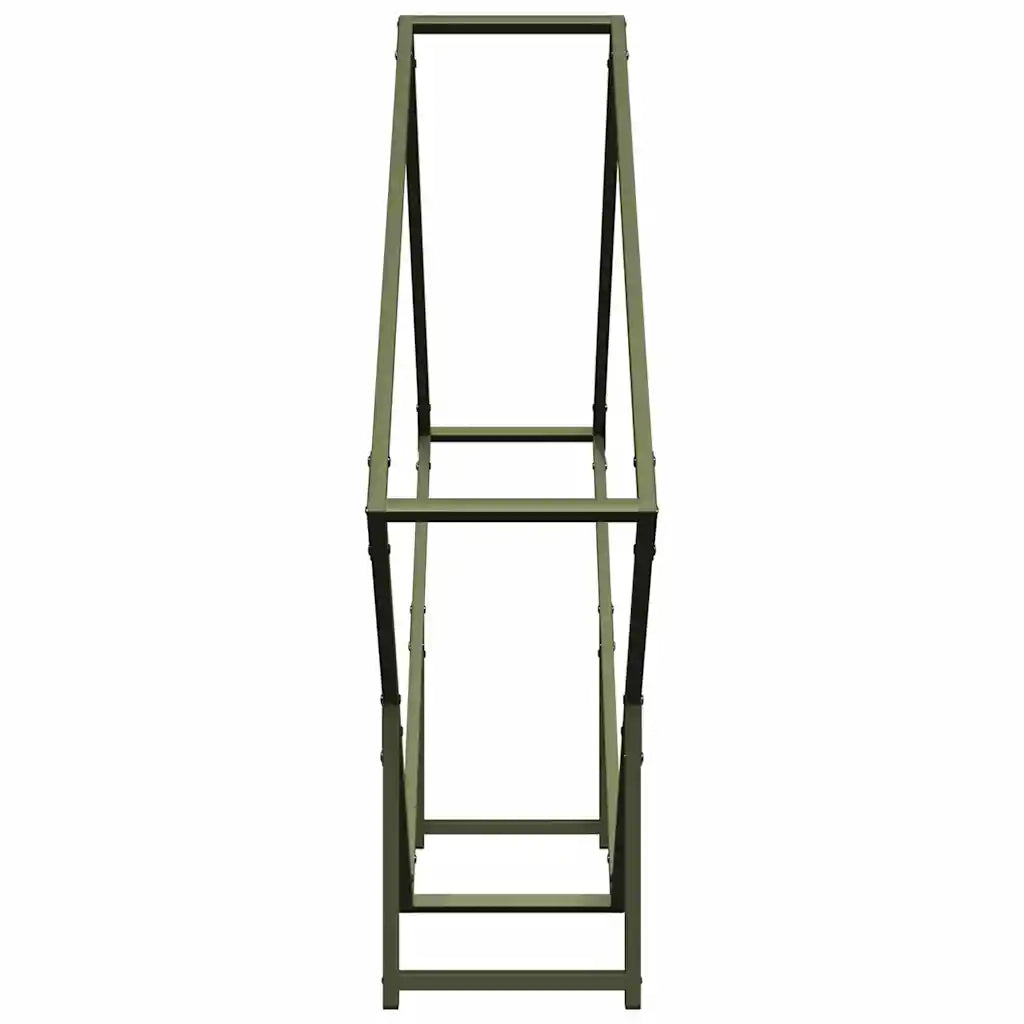 vidaXL Rastrelliera per Legna da Ardere Verde Oliva 100x25x100 cm