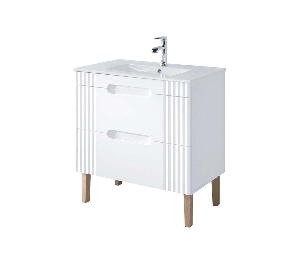 Set mobili bagno 80 cm con lavabo Fiji White 80 cm