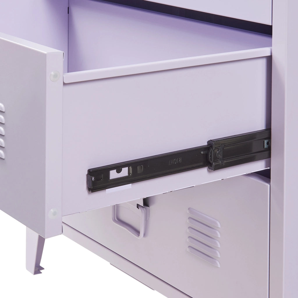 Cassettiera Hämeenlinna Comò in Acciaio con 3 Cassetti 72 x 60 x 40 cm Viola [en.casa]