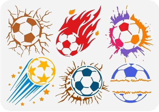 Stencil per Calcio - Disegno per Pallone da Fuoco - 21x29,7 cm