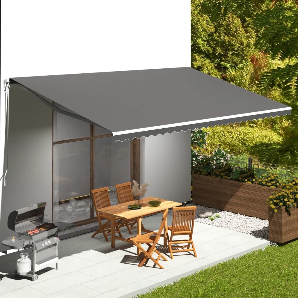 Tessuto di Ricambio per Tenda da Sole Antracite 600x350 cm Poliestere 311954