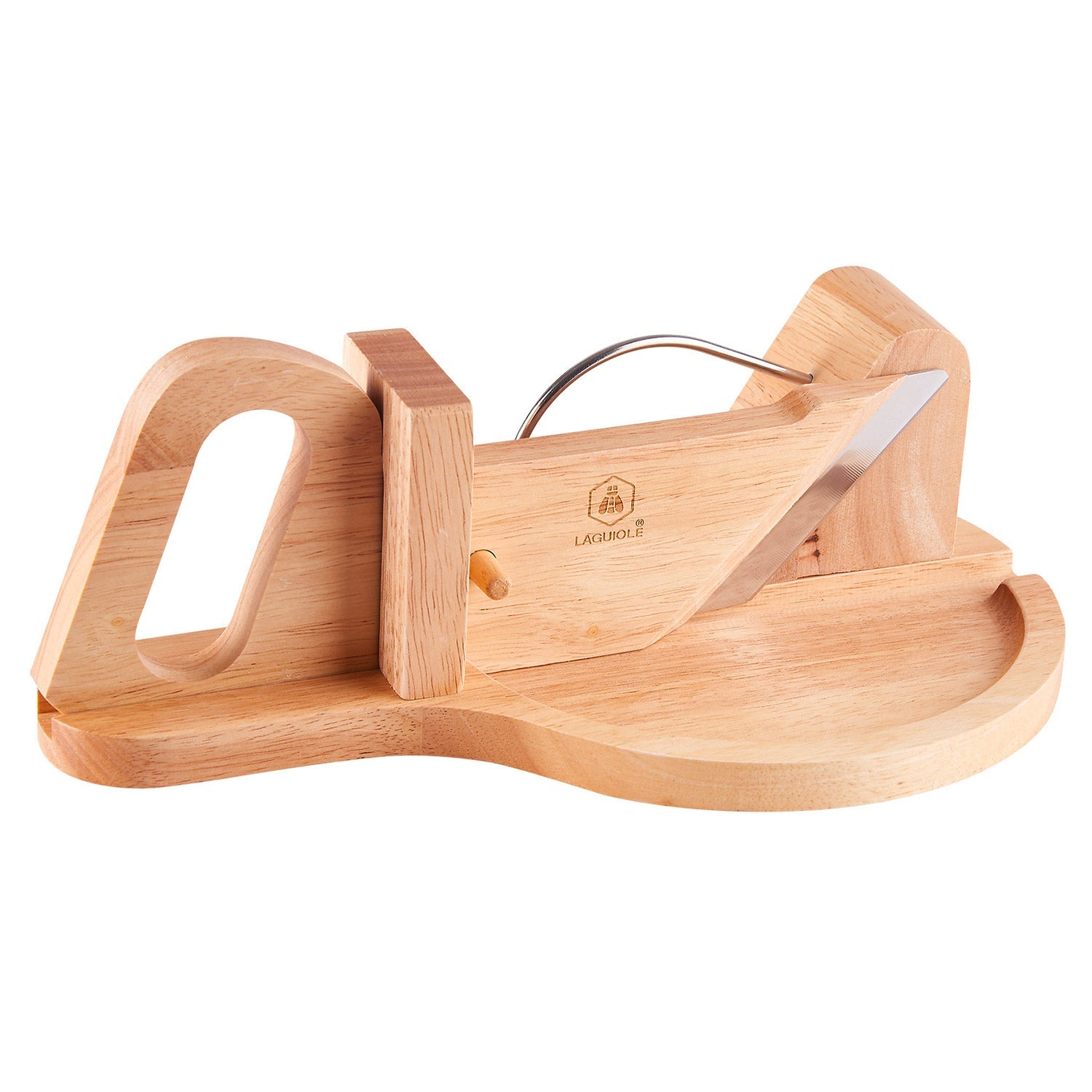 Affettatrice Manuale 30,2x19,1x12,0 cm per Salumi in Legno Naturale