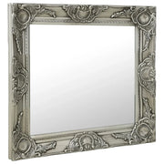 Specchio da Parete Stile Barocco-Specchio a Muro-Specchio Decorativo 60x60 cm Argento