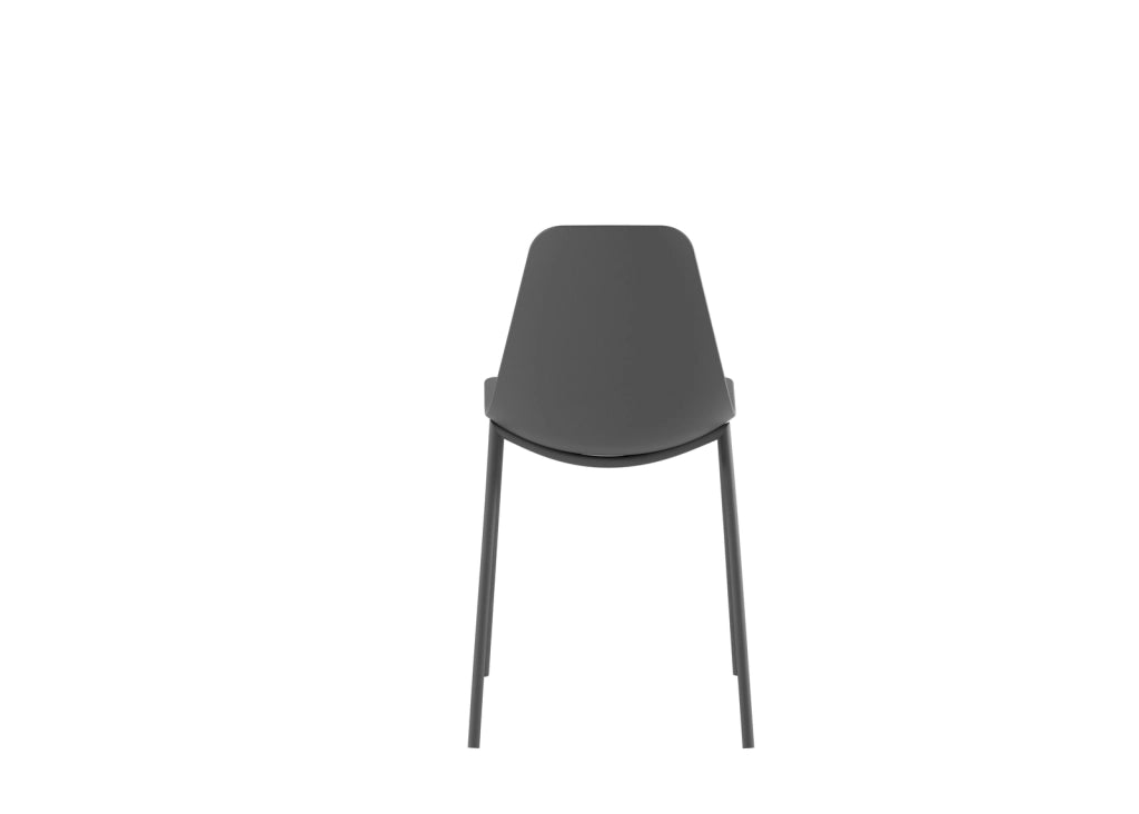 Sedia Frida Design Moderno in Polipropilene con Gambe in Metallo - Seduta Ergonomica per Arredo Interni Casa Ufficio - Grigio Scuro