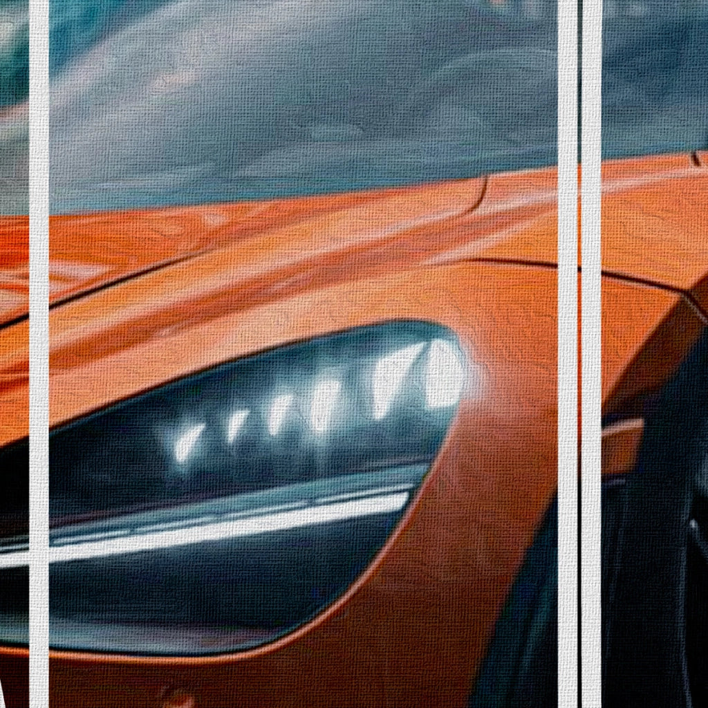 SUPERCAR - ORANGE - THINK BIG - Quadro stampato su Canvas e montato su telaio in legno Misura: 100x140 cm