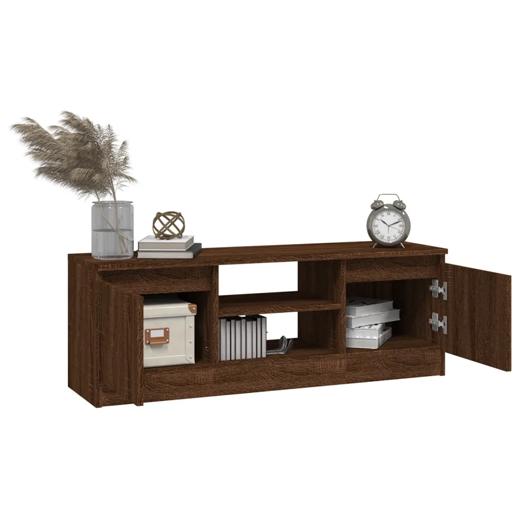 Mobile Porta TV con Anta Rovere Marrone 102x30x36 cm 823357