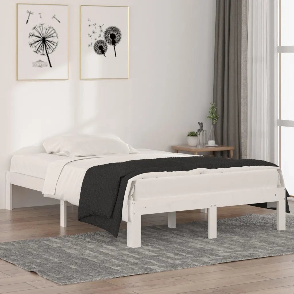 Giroletto-Struttura Letto Bianco in Legno Massello 120x190 cm Small Double 266411
