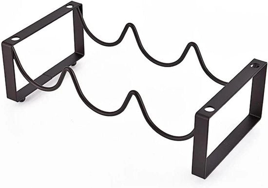 Wijnrek Stacking - Flessen Deposito - Vino Organizzazione - Disegno a Soffietta - 34 x 17 x 11cm - Nero