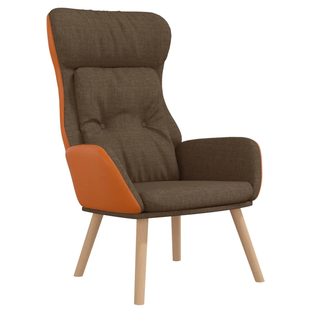 Poltrona Rilassante Marrone in Tessuto e PVC 341304