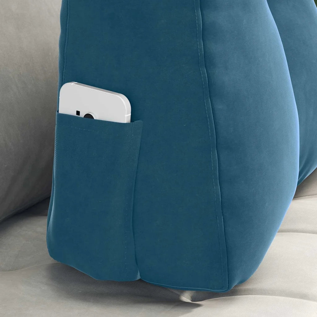 Cuscino per Schiena Blu 60 x 24 x 50 cm Velluto