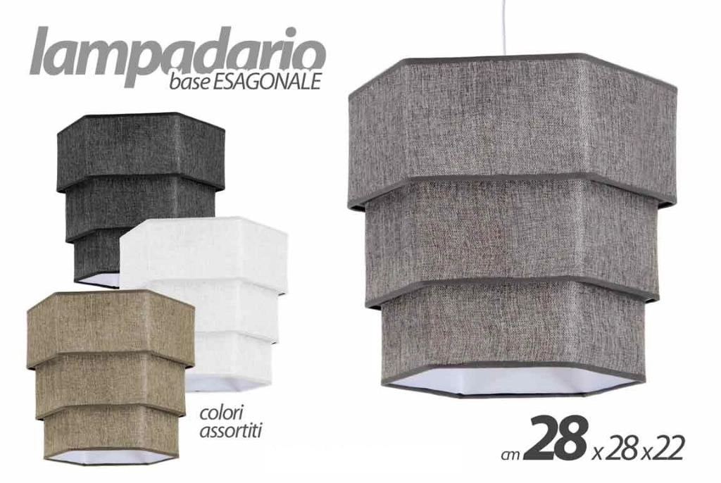 Lampadario da soffitto con base esagonale 28 x 28 x 22 cm Vari Colori