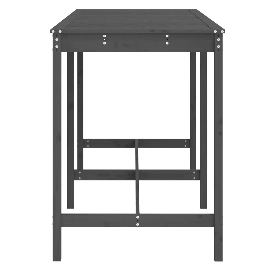 Tavolo da Giardino | Tavolino da esterno Grigio 159,5x82,5x110 cm Legno Massello Pino