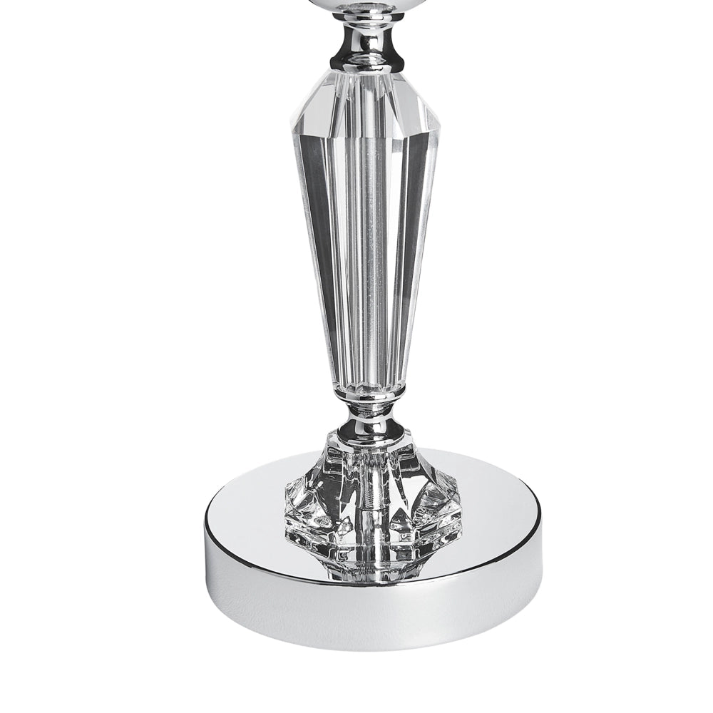 Portacandele Metallo Argento Vetro Glamour candeliere candelabro stile elegante tradizionale