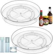 Set di 2 gabbie rotanti per spezie, 235 cm piatto rotante, organizzatore per cucina e frigorifero, 360 gradi rotabile, gabbia trasparente in acrilico per spezie e cosmetici