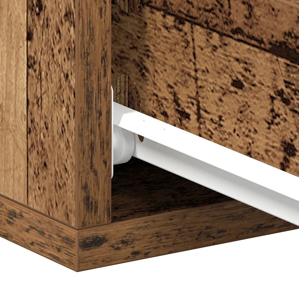 Comodino Pensile Legno Antico 40x30x15 cm in Legno Multistrato 861119