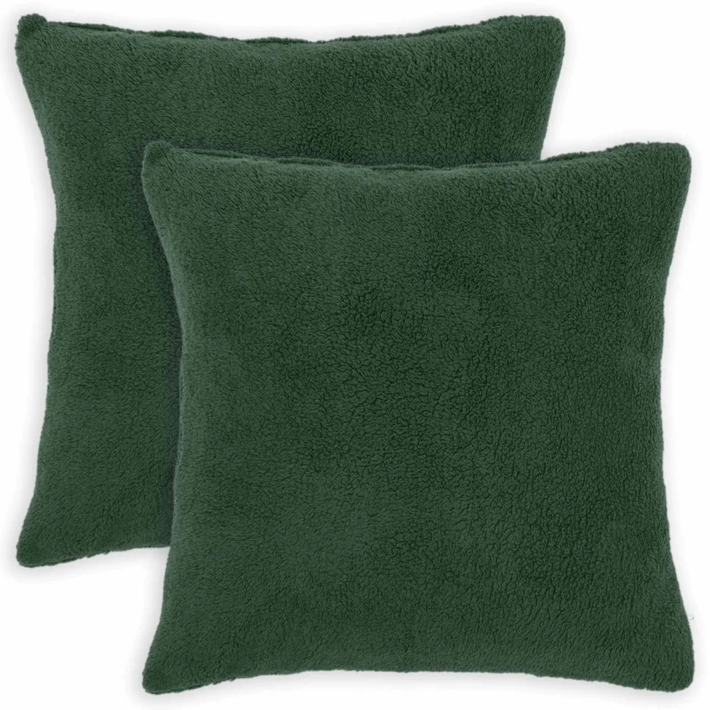 Federa 2 pcs HEERLEN Verde Scuro 80 x 80 cm Bouclé 913715