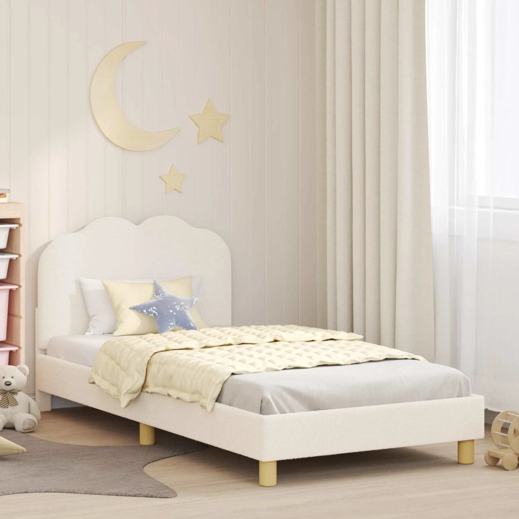 Struttura letto Bambini | Letto Infantile | Lettino con testata Crema 80 x 200 cm Boucl¨¦