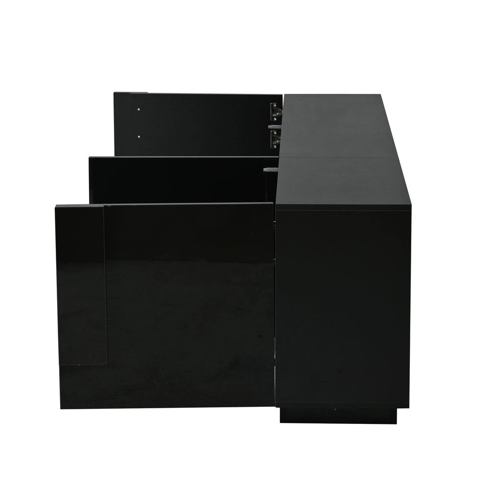 Credenza Soggiorno 3 Ante ¨C MINIMAL ¨C Nero, Truciolato, 160x60x35