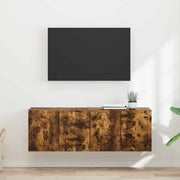 Mobile TV da parete 2 pz-Set di 2 Mobile TV a Muro-Credenza TV Rovere fum¨¦ 59,5 x 31 x 40 cm