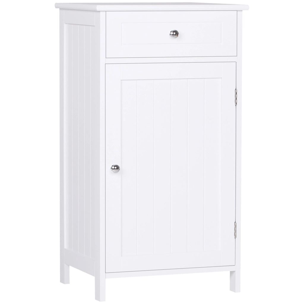 Armadietto Bagno con Cassetto e Ripiano Aggiustabile ¨C Zephmum ¨C 43x34x77 cm Bianco