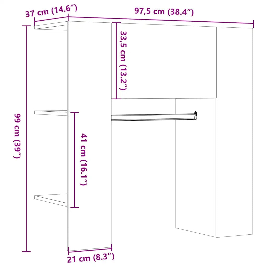 Scaffale Ingresso Legno Antico 97,5x37x99 cm Legno Multistrato CFW9823926