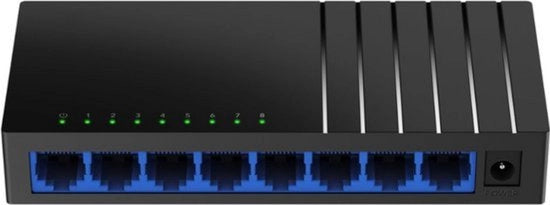 Switch di Rete - 8 Porte - Divisore di Internet - Ethernet - Per Cavo Internet - Plug and Play - Festa LAN