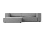 Cosmopolitan Design - Divano angolare sinistro "Arendal" 3 posti in ciniglia con effetto a coste grigio scuro 