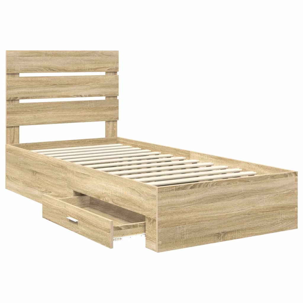 Struttura del letto Rovere Sonoma 90 x 190 cm Legno multistrato 3412022