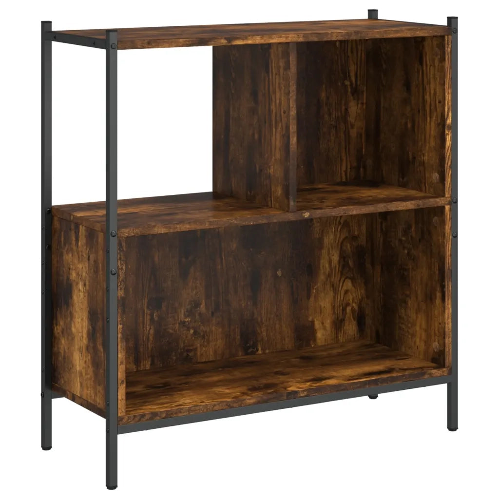 Libreria-Scaffale per Libri-Mobile di Stoccaggio Rovere Fumo 72x28x77,5 cm in Legno Multistrato