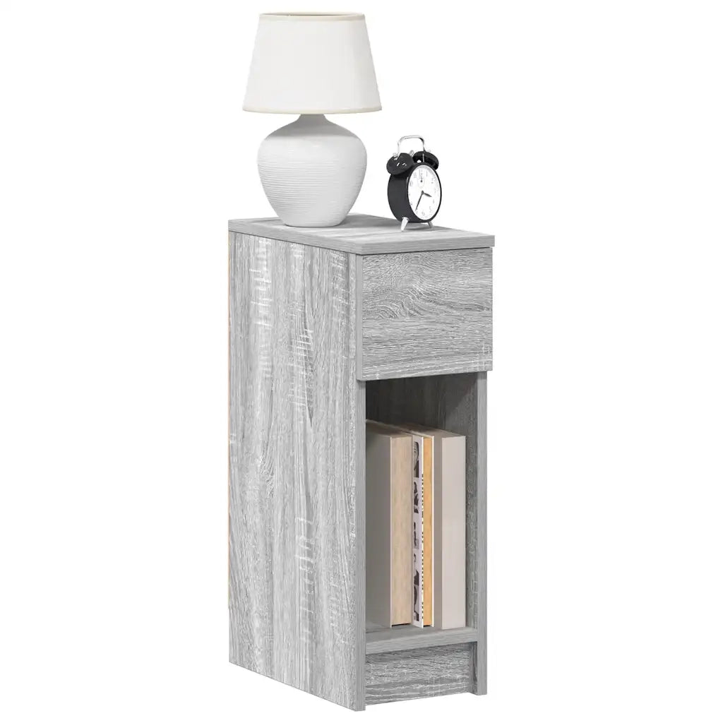 Comodini con Cassetto 2 pz-Set di 2 Tavolino da notte Grigio Sonoma 20x36x60 cm