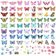 Vlinder Tattoo Stickers 100 Stuks - Stickers per Tatuaggio Acquatici - Tatuaggi Temporanei - Fiori di Farfalle Colorati - 120x76 mm - Adatti per Adulti e Bambini - Stickers per Tatuaggi