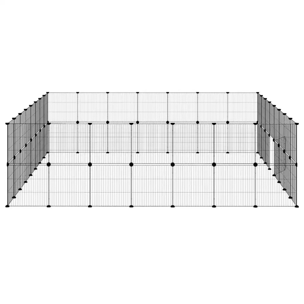 Gabbia per Animali 60 Pannelli con Porta Nera 35x35 cm Acciaio