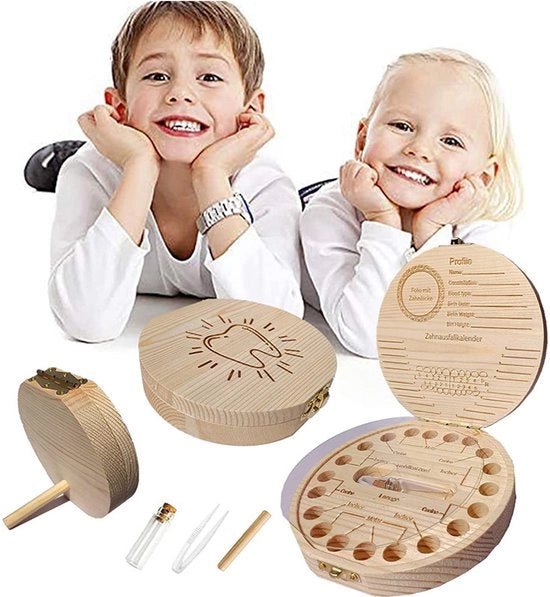 Biblioteca per denti da latte, organizzatore per denti da latte, cassetta di ricordo, raccolta denti da latte e cassa di conservazione - denti