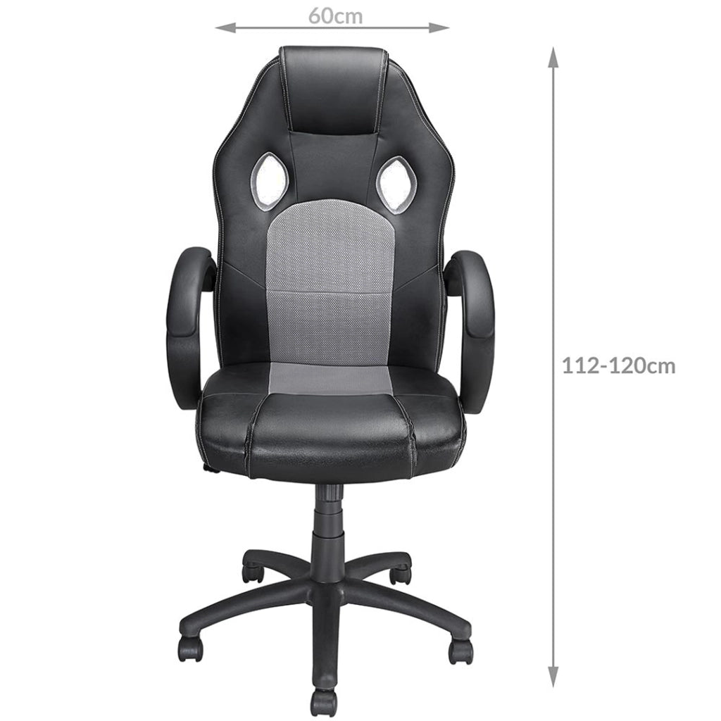 Sedia Poltrona Da Ufficio Direzionale Ruote Girevoli Sportiva Racer Gaming Grey