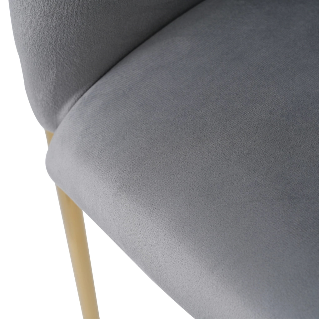 Sedia da pranzo 59.69x59.69x55.88 cm con comfort ed ergonomia in velluto grigio