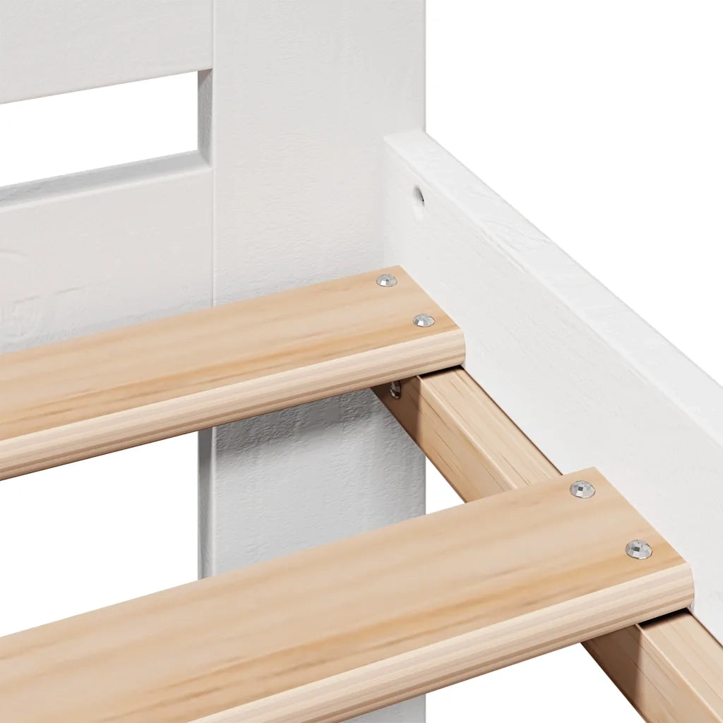 Letto senza Materasso Bianco 140x190 cm Legno Massello di Pino 3309051