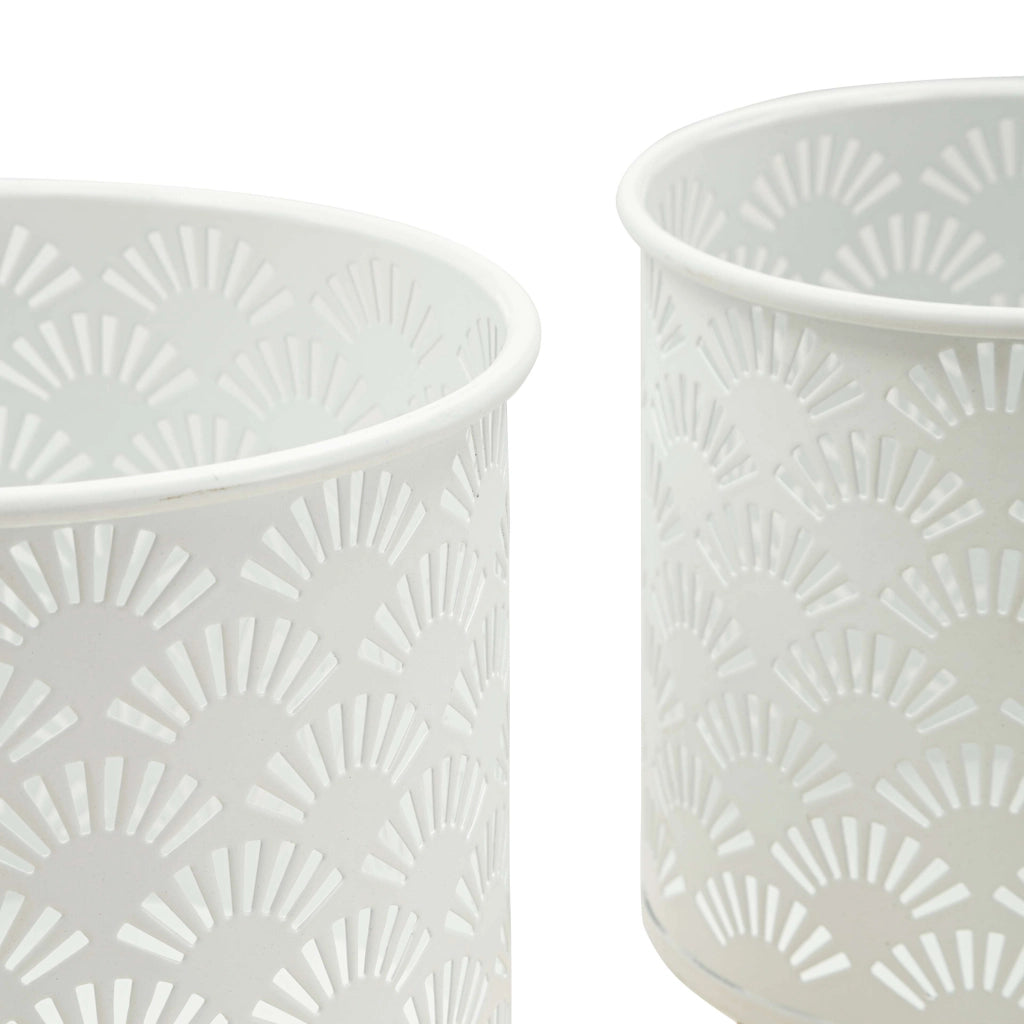 OldCro, Vaso set 2 Vasi, Portavasi Rimovibili, Bianco