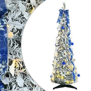 Albero di Natale Artificiale-Albero Natalizio con 50 LED Bianco 120 cm PVC