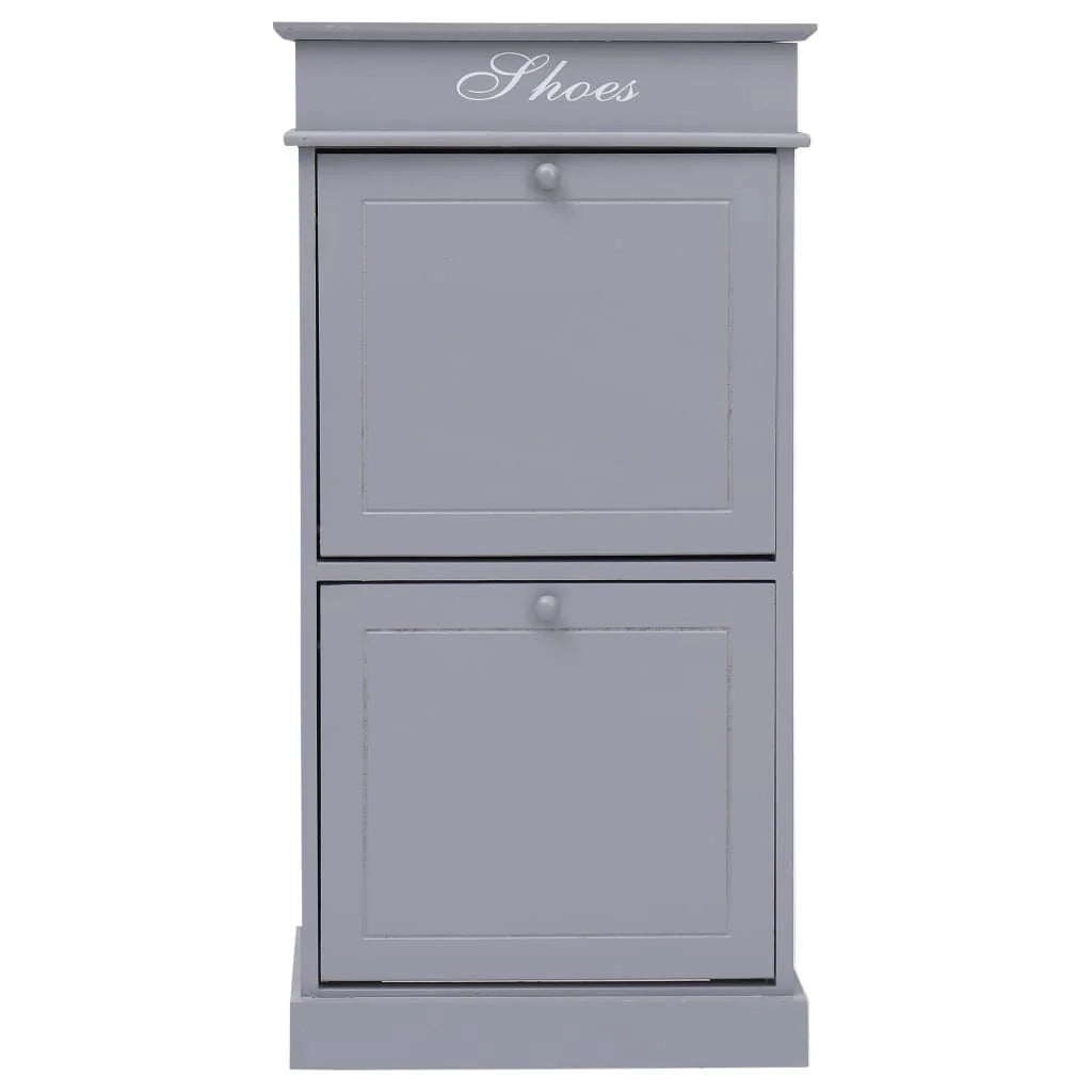 Scarpiera mobile contenitore per scarpe mobile per ingresso/corridoio/soggiorno 50 x 28 x 98 cm legno di Paulownia grigio 02_0021774