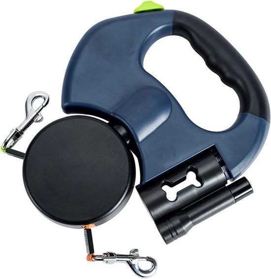 Lampio doppio lato, intreccabile corda per passeggiate con cani, doppio lato, cintura per cani regolabile, accessori per animali, intreccabile automatico, adatto per due cani, adatto per due persone che passeggiano con il cane