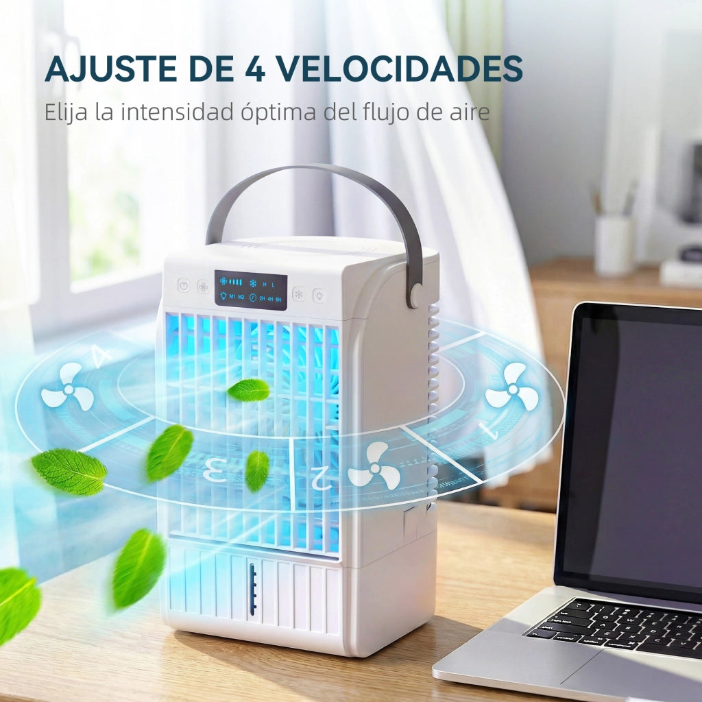 Ventilatore 4 in 1 con Nebulizzatore e Luci LED ¨C Zephmum ¨C Bianco