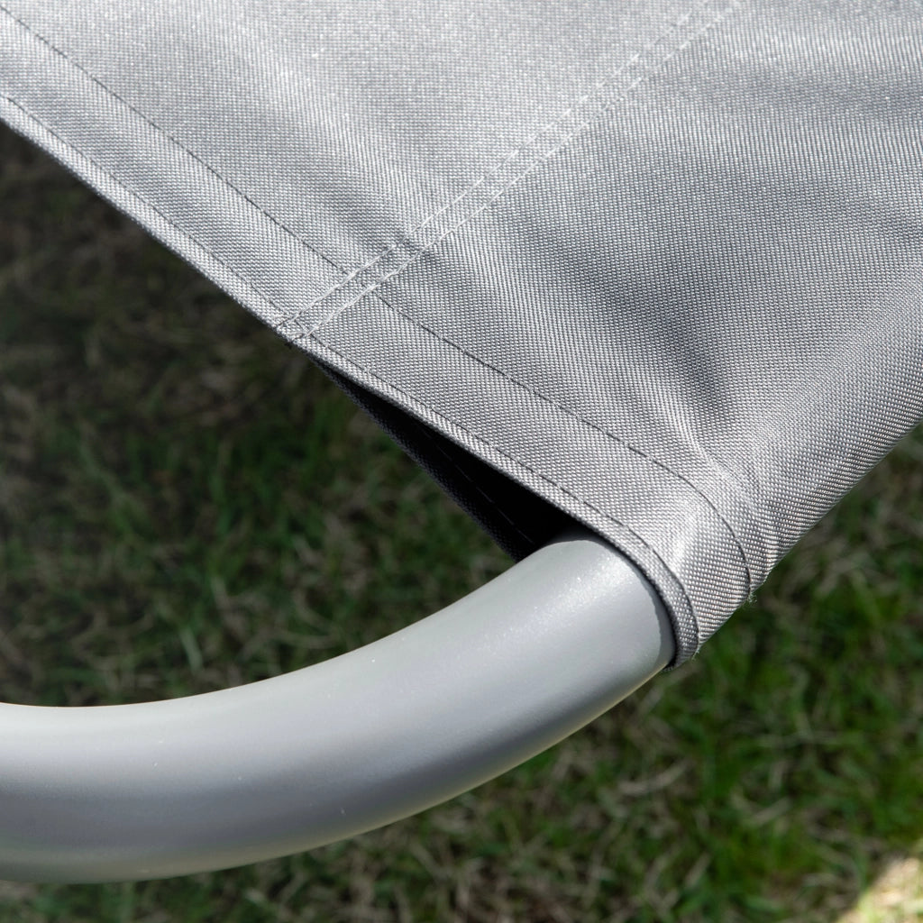 Lettino da giardino doppio con cuscini e rotelle ¨C zephmum ¨C 200x175x134 cm grigio