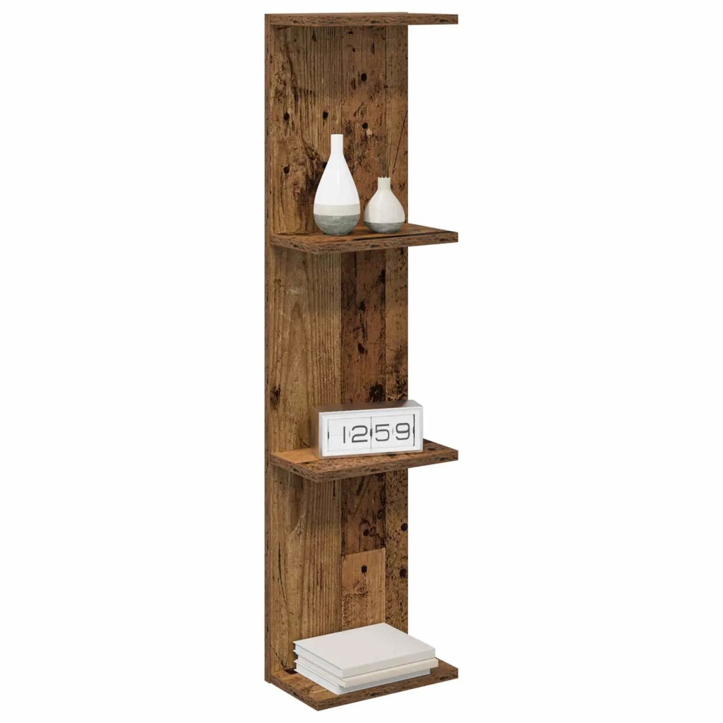 Scaffale da parete 2 pz Legno antico 22 x 15 x 100 cm 8012449
