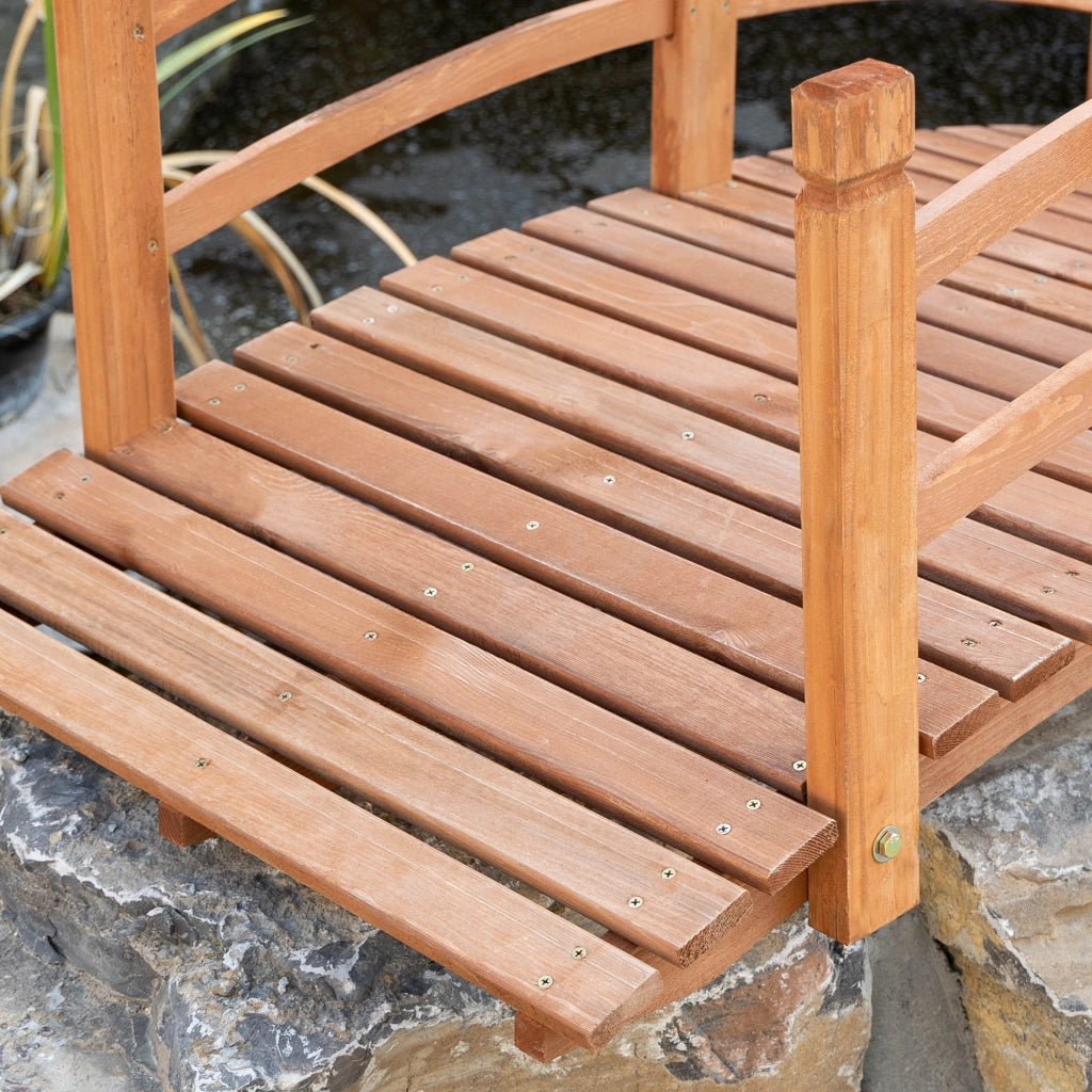 Ponticello da Giardino in Legno Massello ¨C zephmum ¨C 185 cm, Arancione, con Gelander