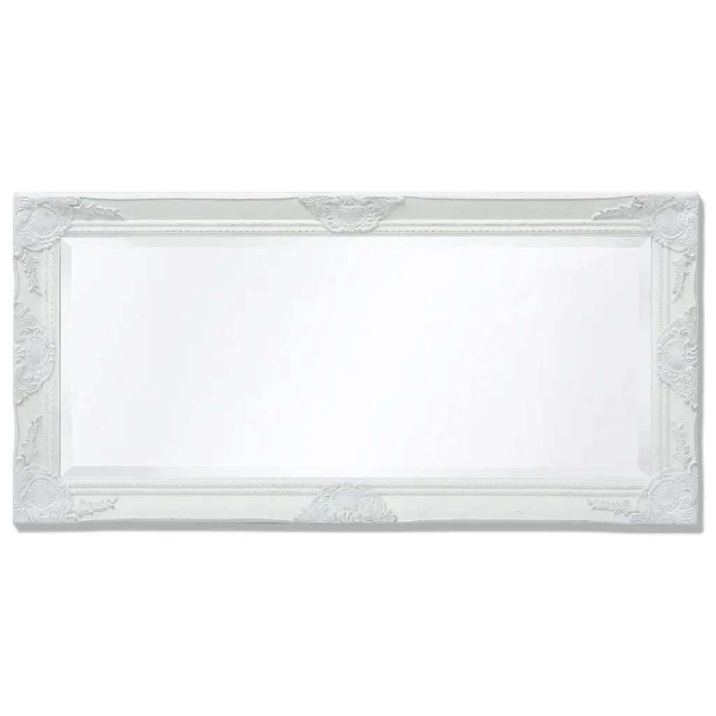 Specchio da Parete-Specchio a muro Stile Barocco 100x50 cm Bianco