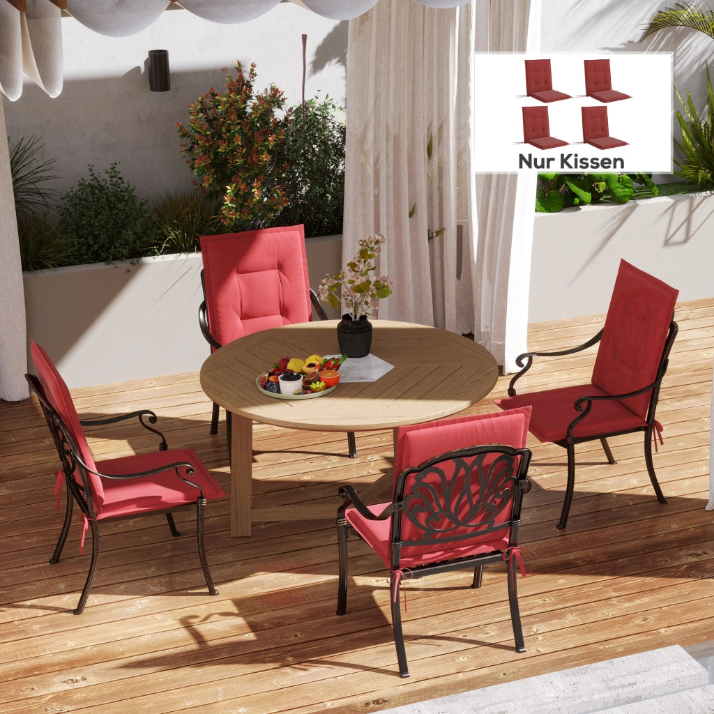 Set di 4 Cuscini per Sedie ¨C zephmum ¨C Vino 108x50x5 cm