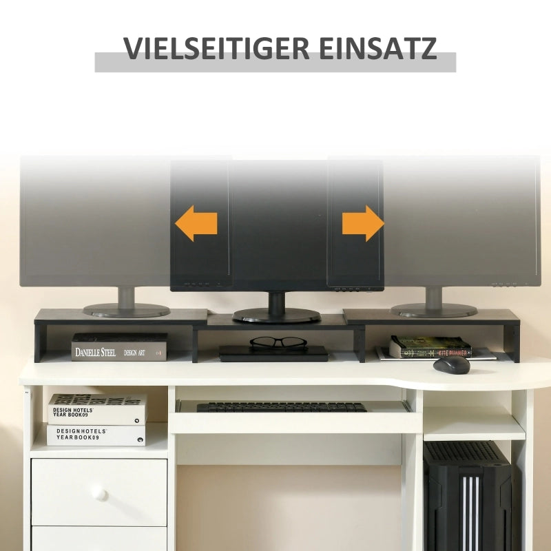 SUPPORTO MONITOR Regolabile 80-117 x 23,5 x 10 cm Legno Nero