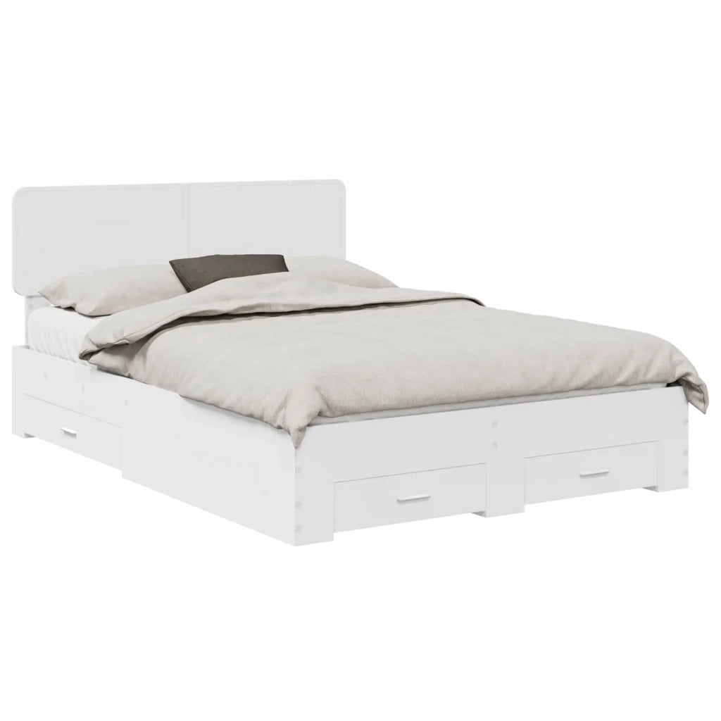 Struttura del letto Bianco 140 x 190 cm Legno multistrato
