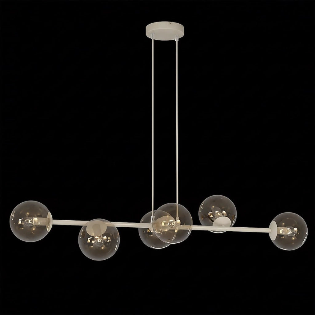 Lampada a sospensione MAGNUS in acciaio moka e vetro ambrato